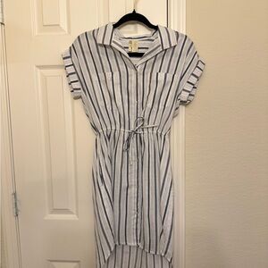 Japna Navy and White Striped Dress
